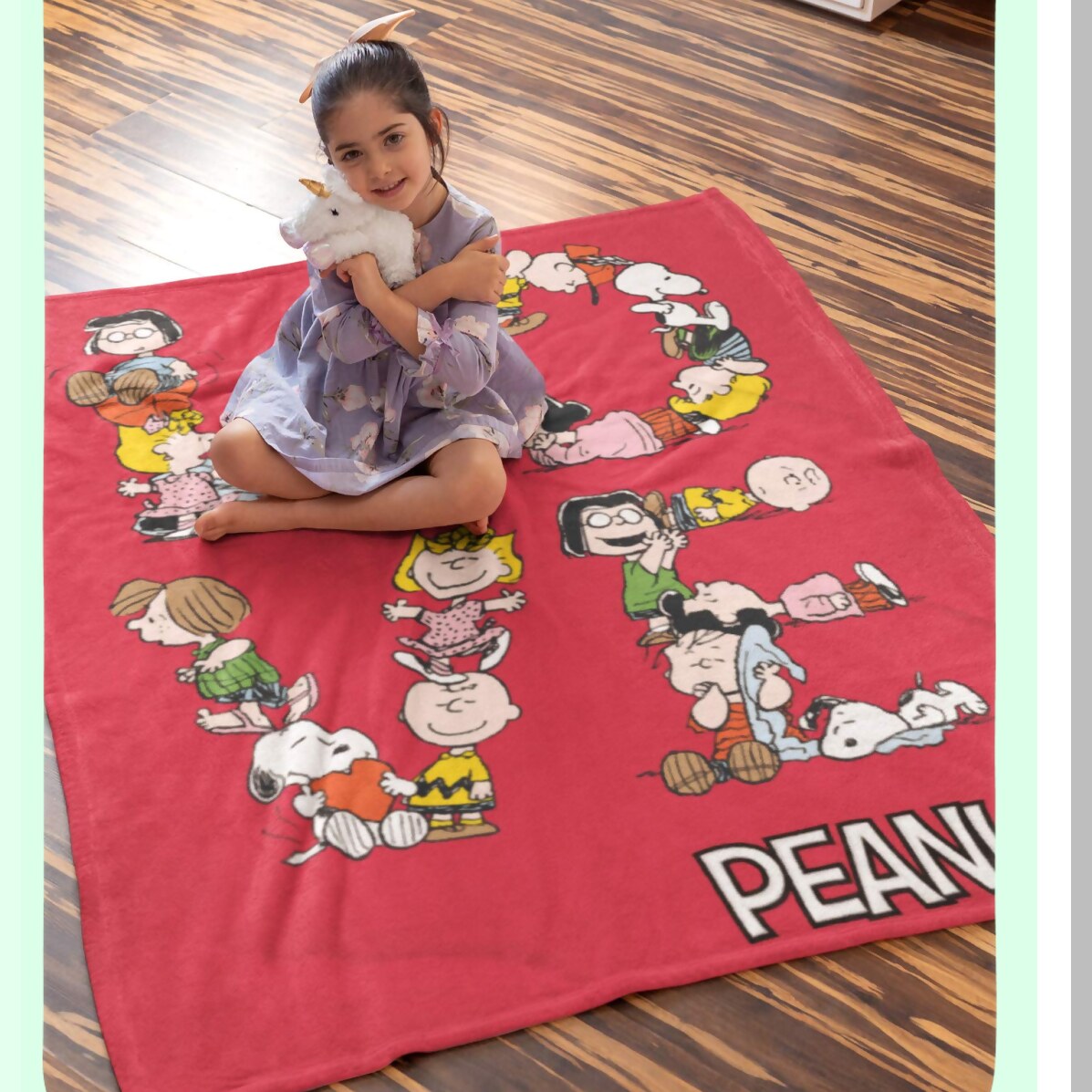 Peanuts Pals Cozy Fleece Throw Blanket - Charlie Brown & Snoopy Letter Art Design