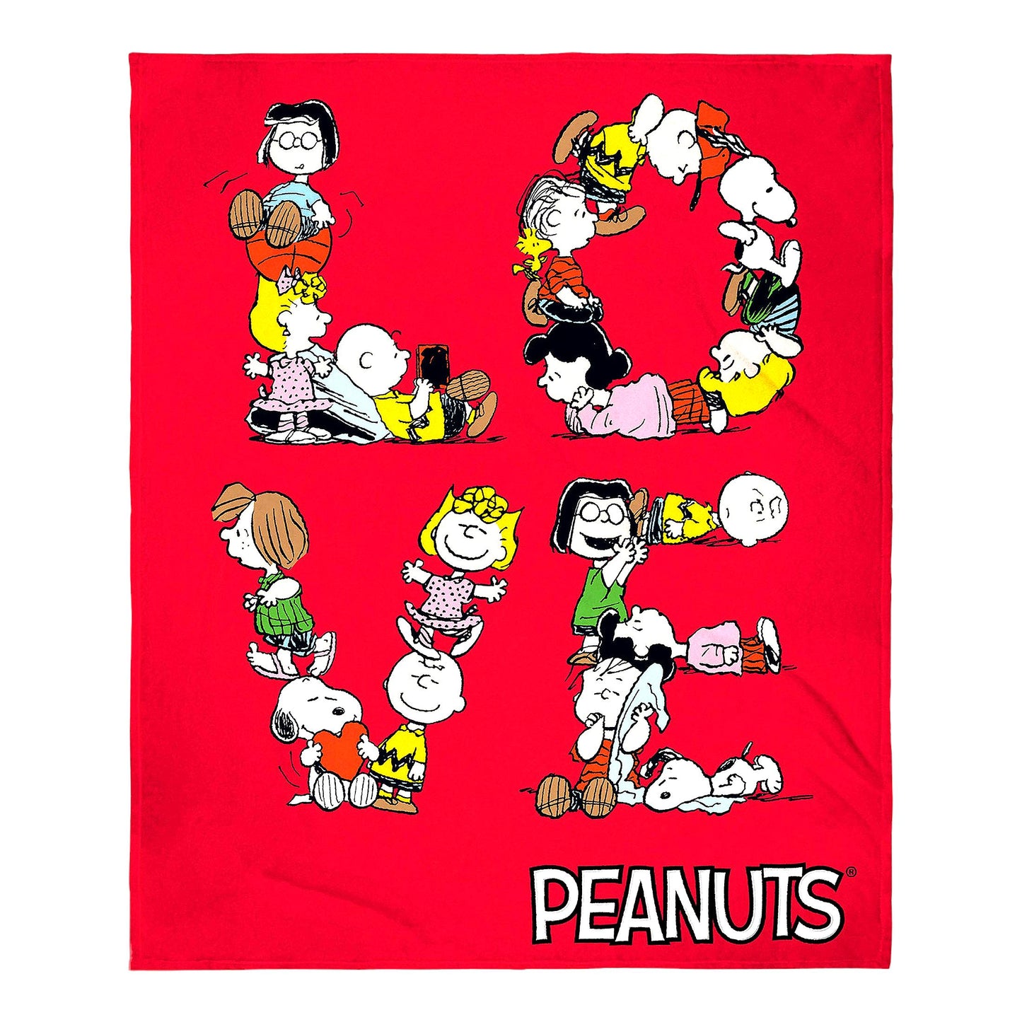 Peanuts Pals Cozy Fleece Throw Blanket - Charlie Brown & Snoopy Letter Art Design