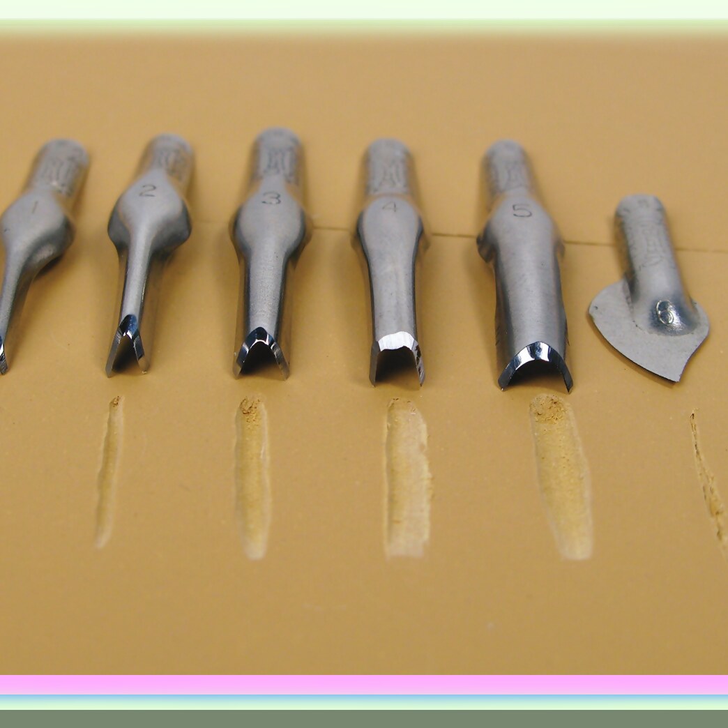 Artistic Edge Linoleum Cutting Kit 2 Handles 6 Cutters
