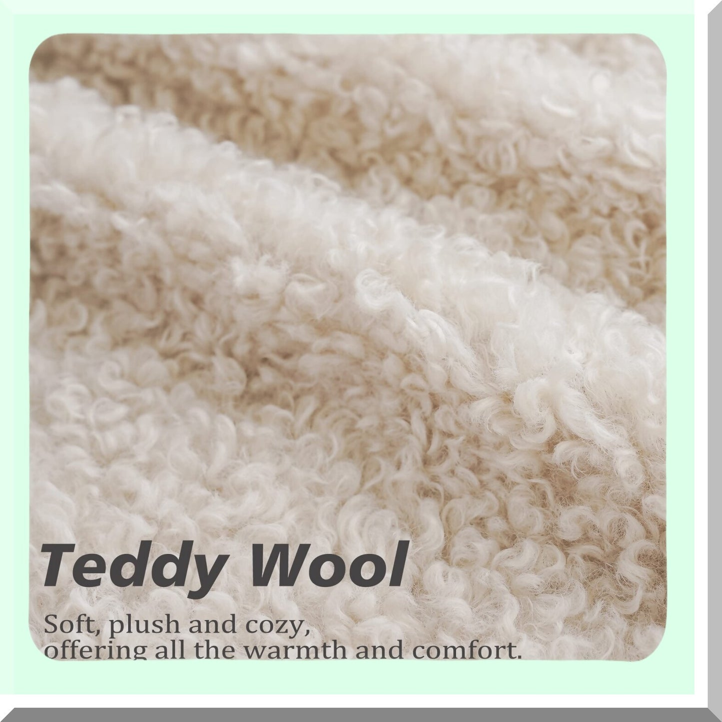 Sherpa Fleece Cozy Pillowcase Set - Soft Sheep Cushion Cover for Bed & Couch - Decorative Accent Pillow Cover - 18x18 Inch Neutral Cream - Pack of 2