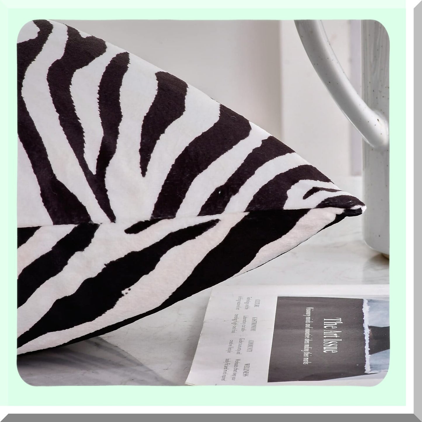 Zebra Print Velvet Pillow Cover Set - Soft Cushion Decorative Square Throw Covers for Couch, Sofa, Patio Chair, Bedroom, Home, Car - 4-Pack 18x18"
