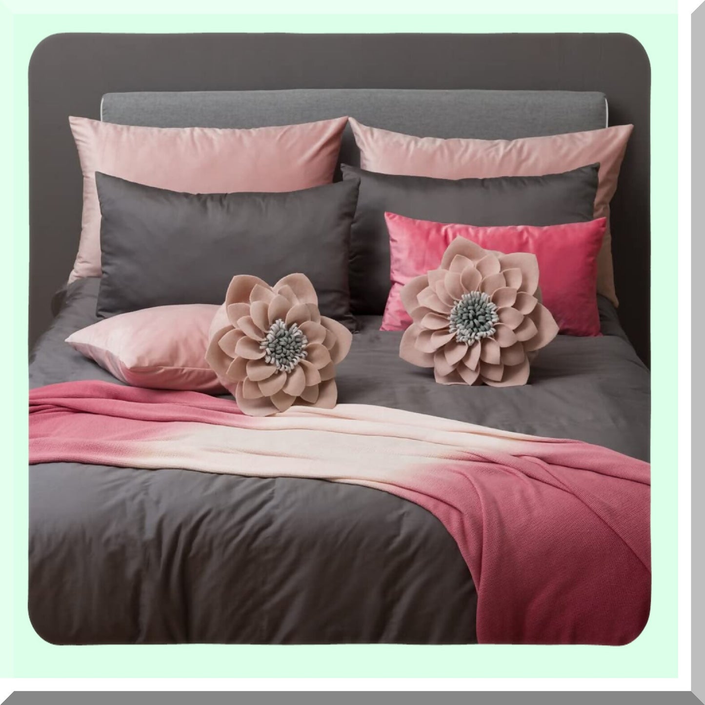 Floral Bliss 3D Round Pillow - Decorative Accent Cushion for Spring & Summer Home Decor - 14" Pink Sofa Bedroom Accessory