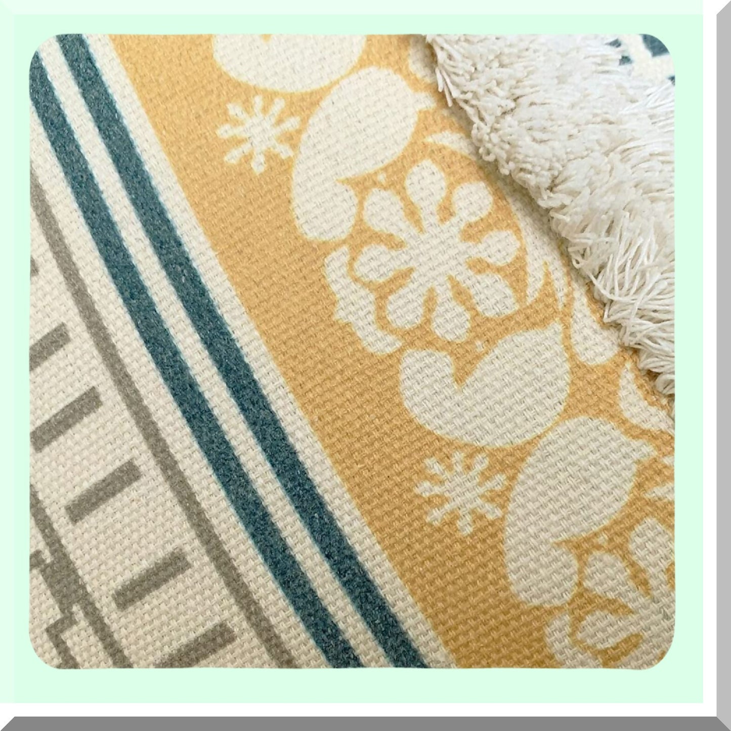 Hand-Woven Tufted Moroccan Boho Pillowcase - Yellow 12x20 Inches - Decorative Lumber Cover with Tels for Farmhouse Living Room, Bedroom, Sofa