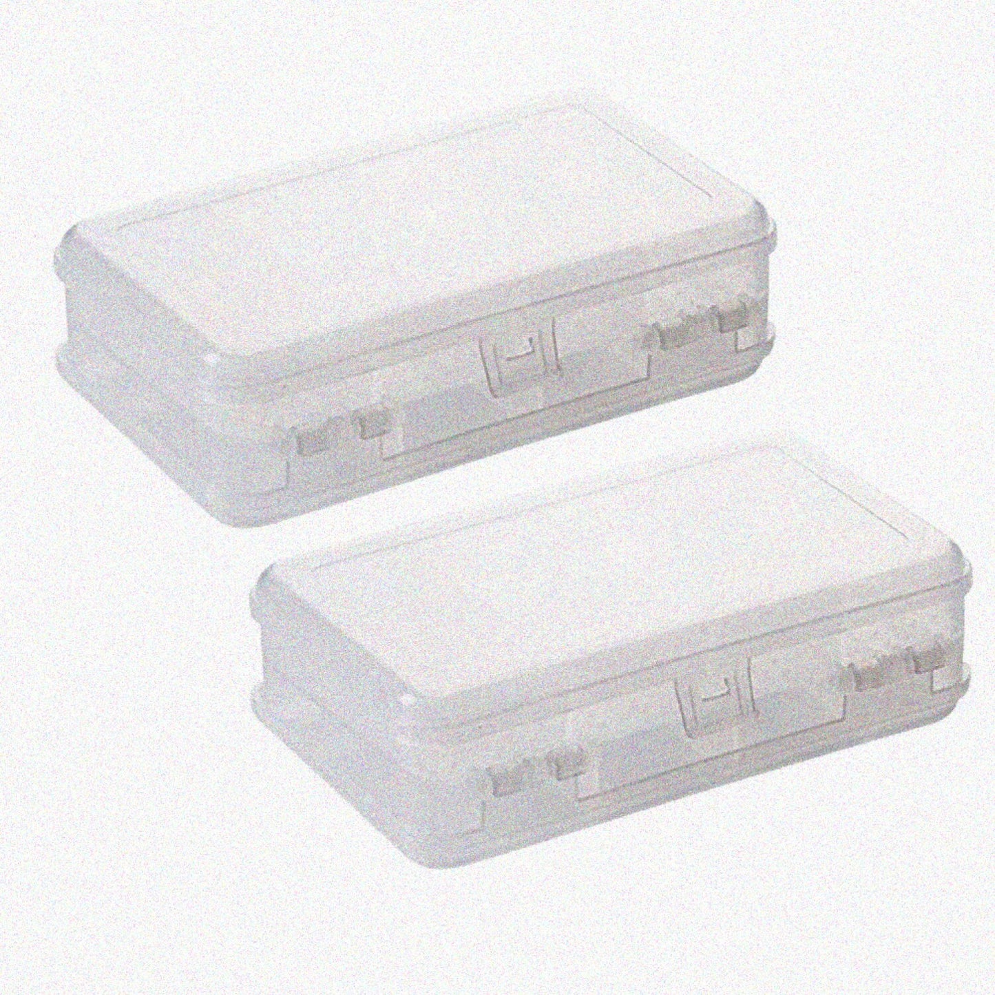 2Pcs Clear Double Layer Plastic Jewelry Storage Box