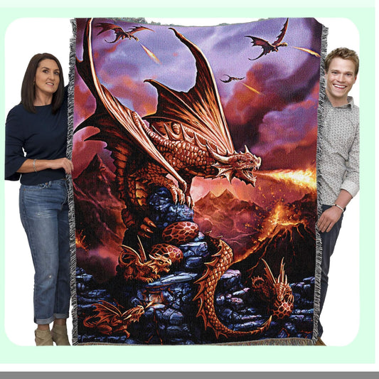 Fantasy Dragon Tapestry Throw Compatible with Age of Dragons Collection