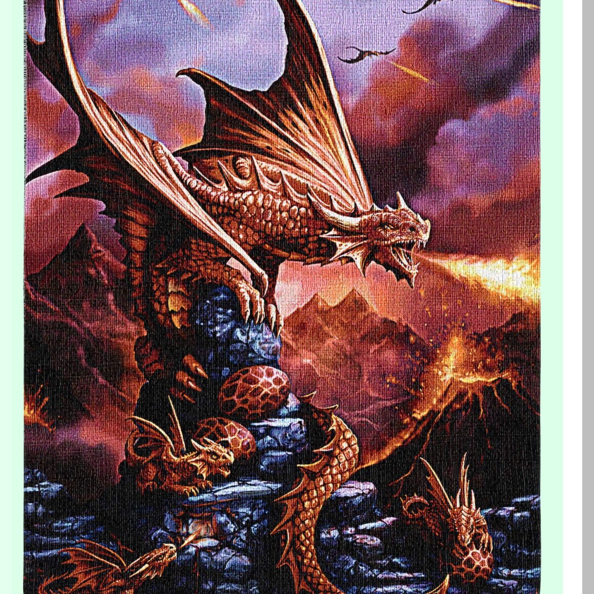 Fantasy Dragon Tapestry Throw - Cotton Woven Blanket, 72x54, Perfect Gift from Age of Dragons Collection