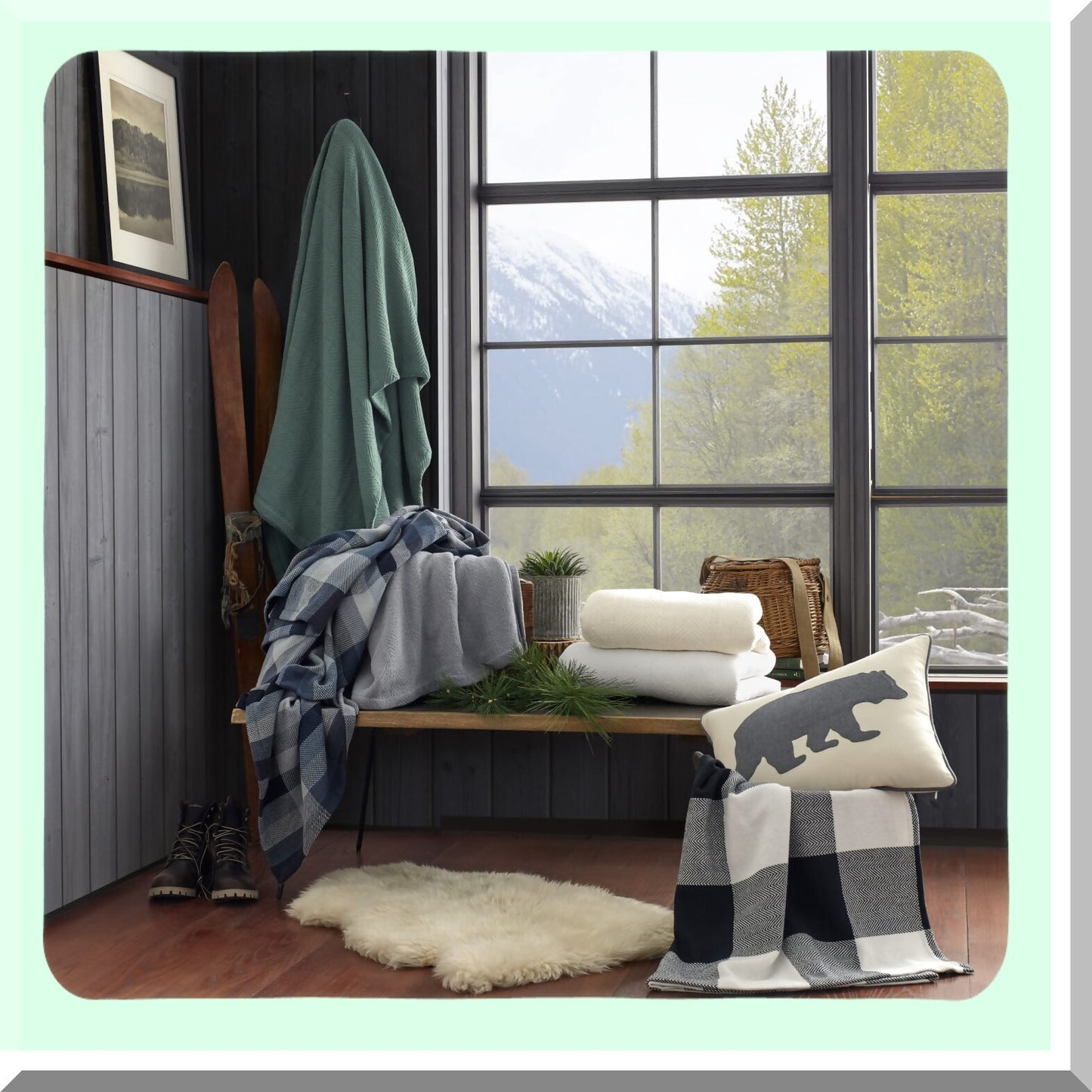 All-Season CozyCotton Blanket - Windsor Blue Home Decor