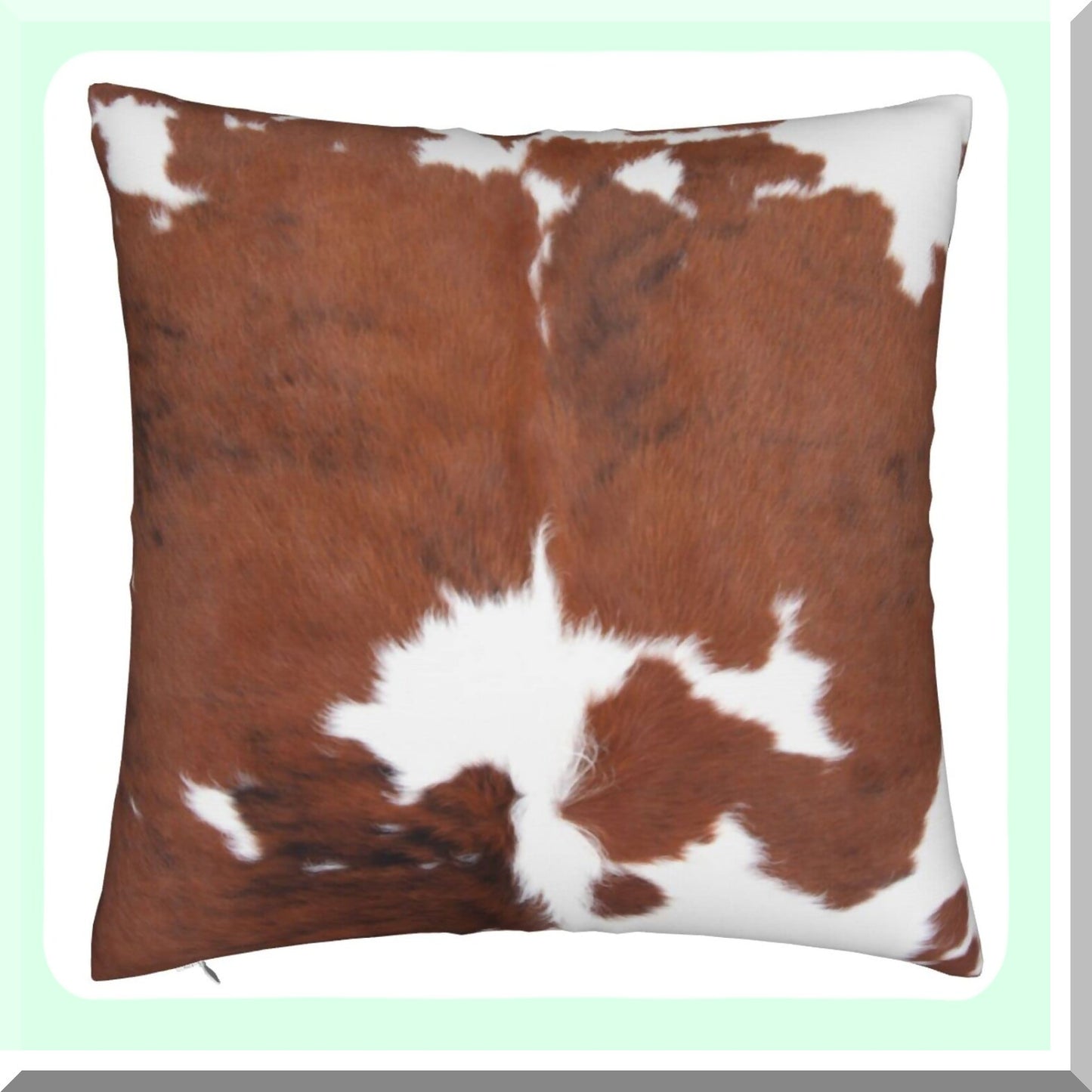 Cowhide Farmhouse Decorative Pillow Covers - 18x18 Inch Square Cushion Cases with Zipper for Sofa, Couch, Bed, Patio, Car. Home Decor Accent.