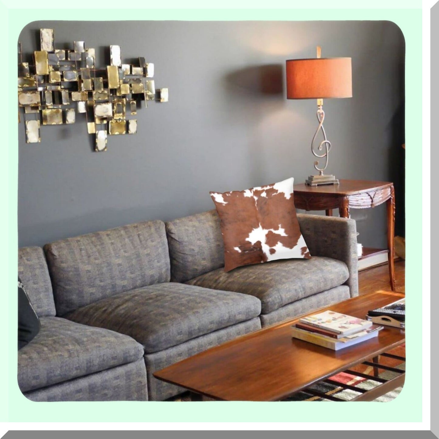 Cowhide Farmhouse Decorative Pillow Covers - 18x18 Inch Square Cushion Cases with Zipper for Sofa, Couch, Bed, Patio, Car. Home Decor Accent.