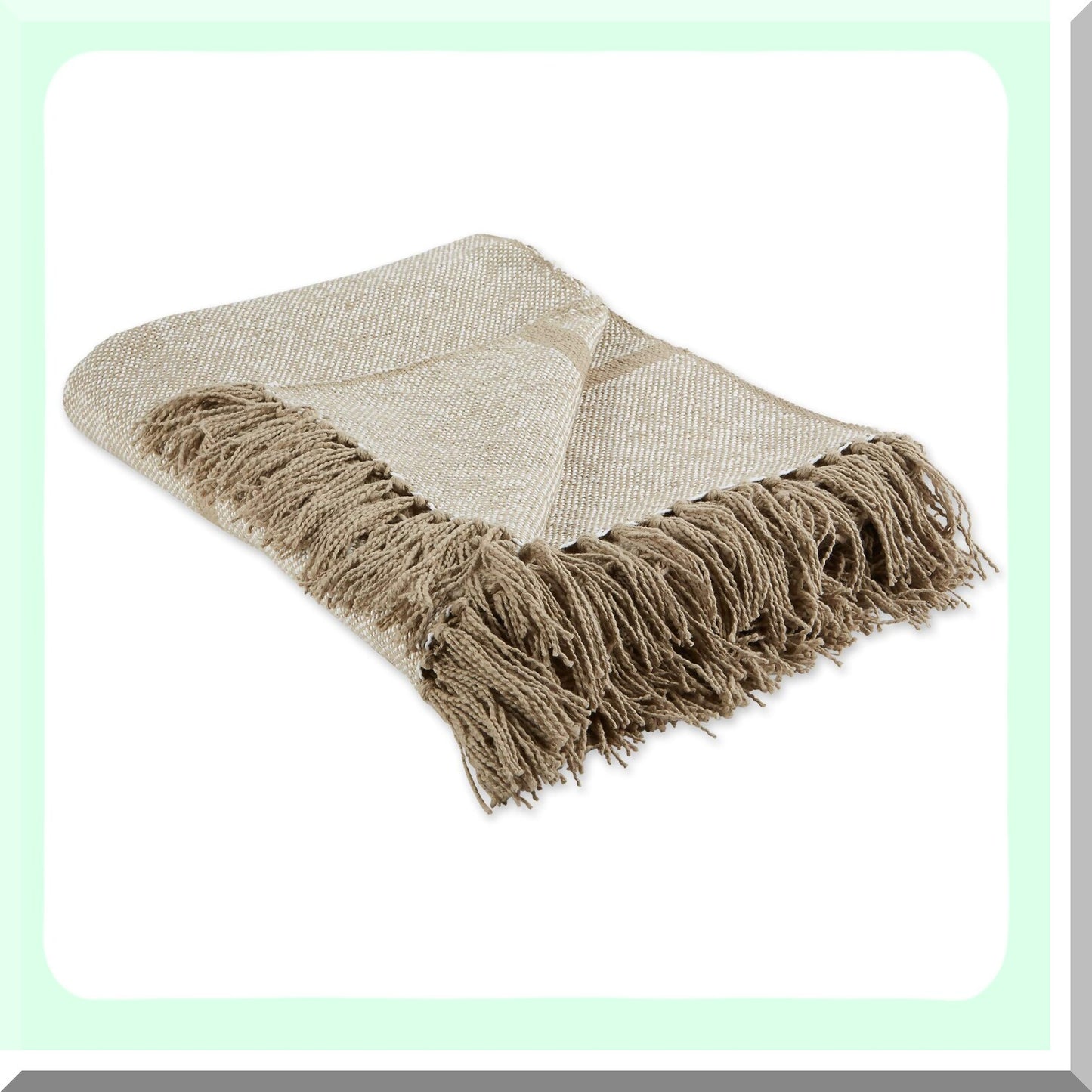 CozyStone Striped Homespun Throw Blanket, 50x60 with Fringe