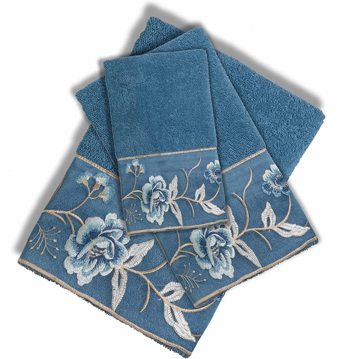 Dublin Rose Blue Towel Set
