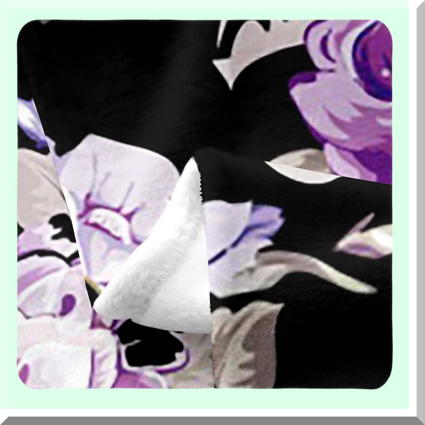 Exotic Purple Floral Fleece Throw - Vintage Garden Botanical Blanket for Bedroom Decor