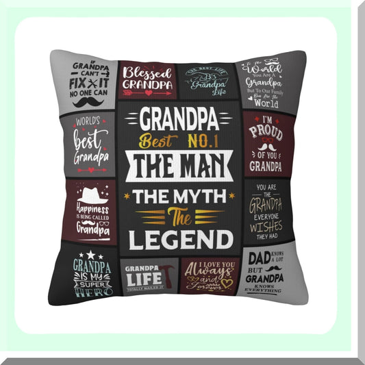 Grandpa's Heartfelt Birthday Throw Pillow Cover 18x18
