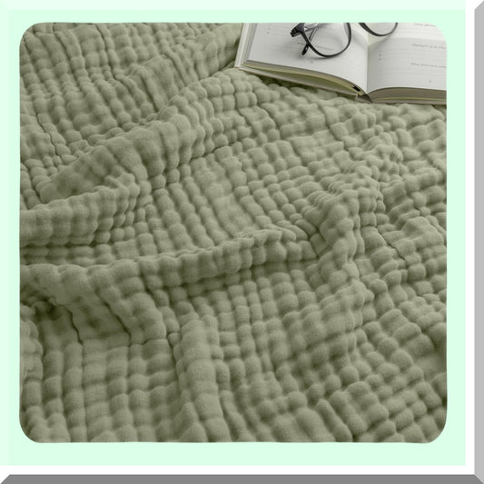 CoolComfort 6-Layer Muslin Blanket Compatible with Bedroom and Living Room