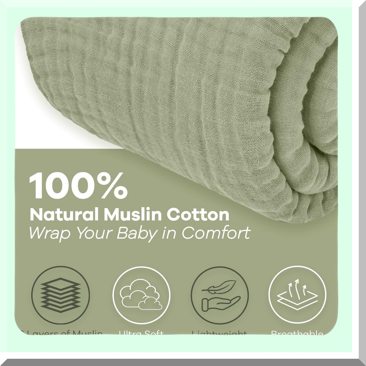 CoolComfort 6-Layer Muslin Blanket - Extra Large 108x90, Breathable Cotton Softness for Bedroom & Living Room