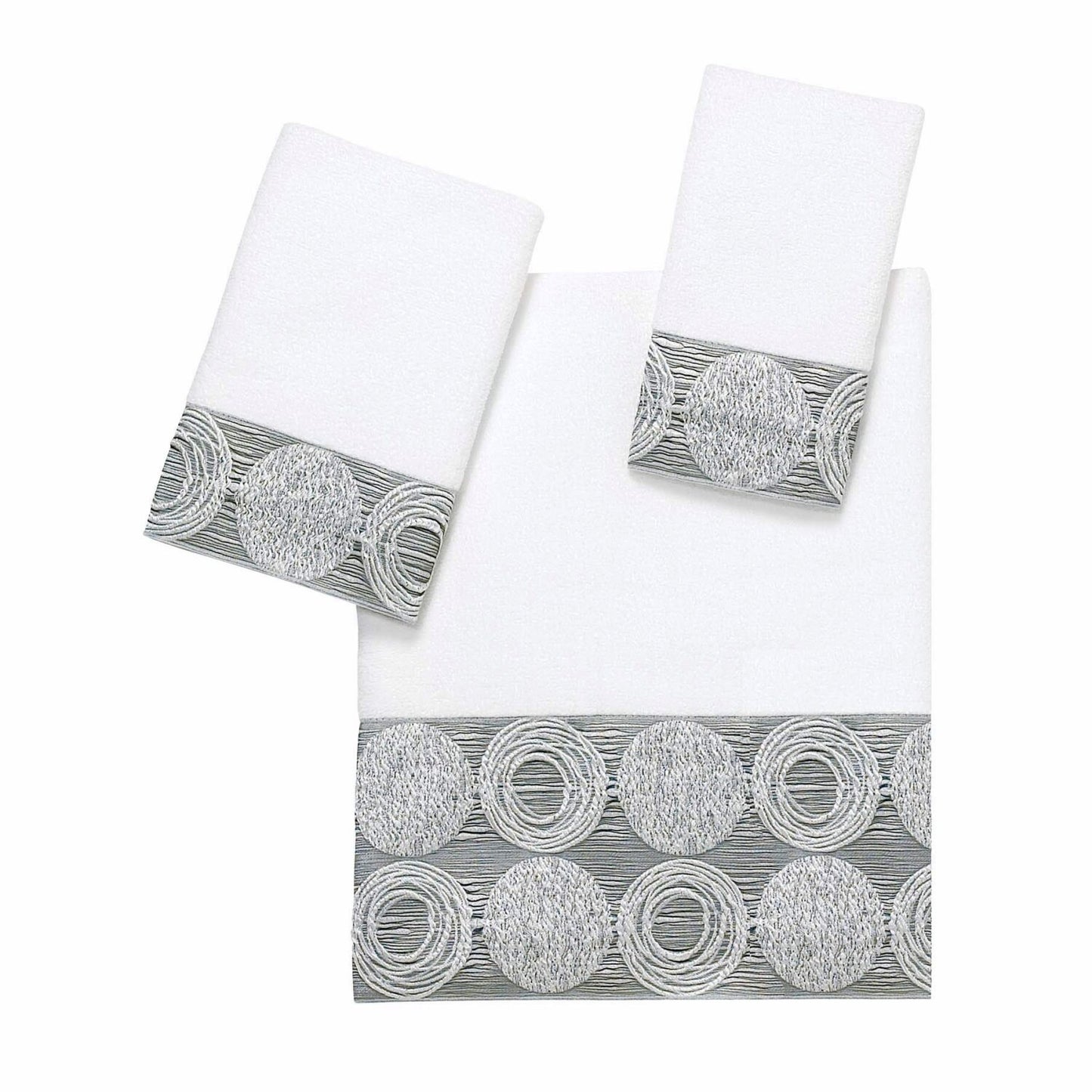 3pc White Cotton Towel Set