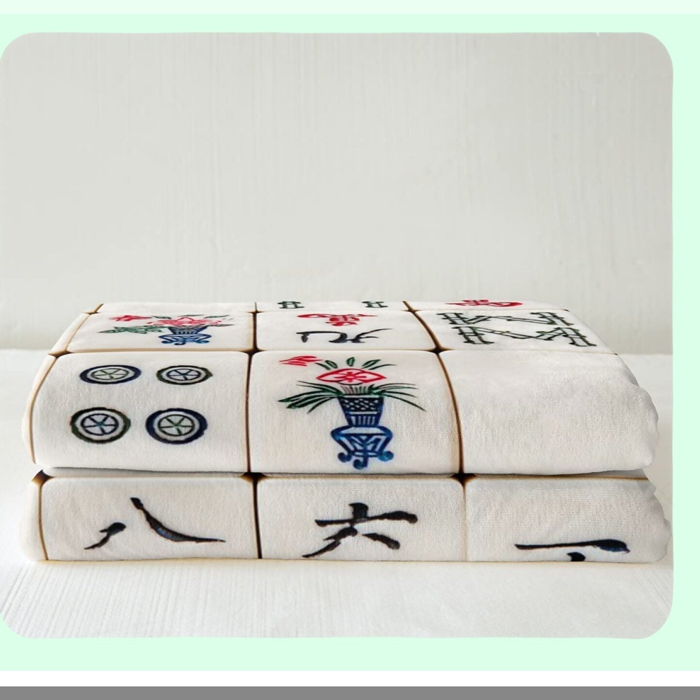 Mahjong Cozy Fleece Throw - Lightweight Luxury Blanket for Game Nights, Sofa, Bedroom, Office, Travel - All Season Comfort (Twin 60"x80")