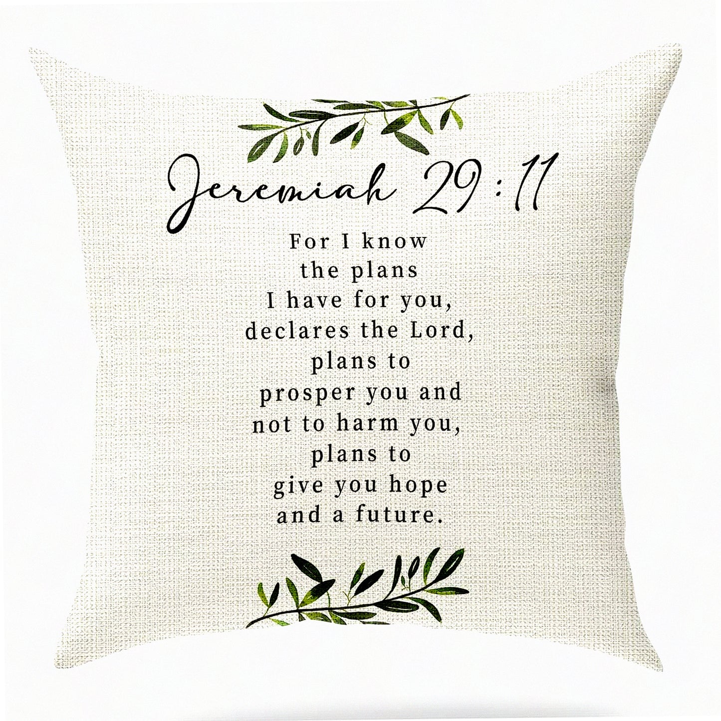 Faithful Blessing Scripture Pillow Cover - Jeremiah 29:11 Quote Cushion Case - Church Gift - Scripture Art Decor - Sofa Bed Living Room Decoration - 18x18 Inch