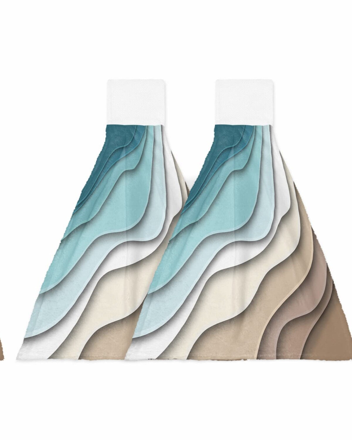 Teal Blue Ombre Kitchen Towels 2 Pack 18"x14"