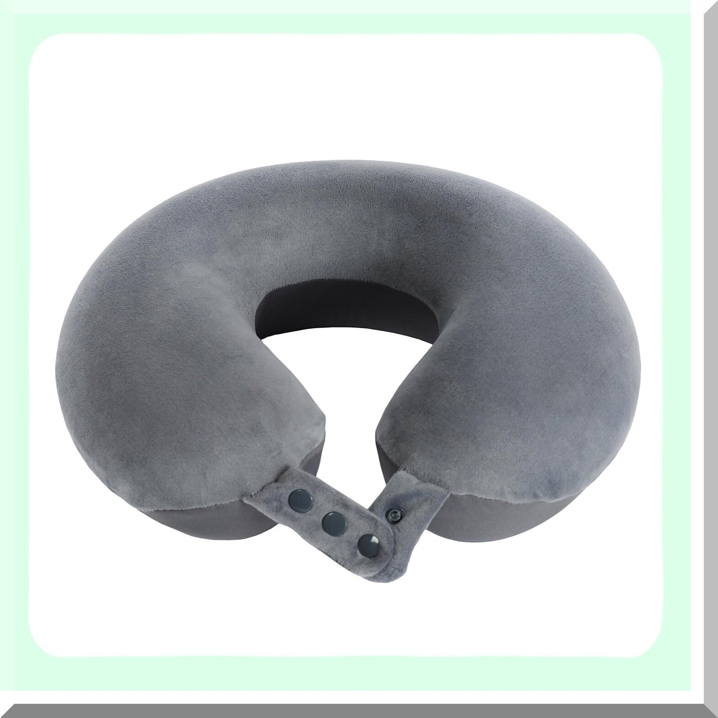 MemoryCloud Travel Pillow - Ultimate Head Support for Airplanes, Cars, Home - Adjustable Grey Neck Cushion with Soft Memory Foam - Comfortable Recliner Pillow
