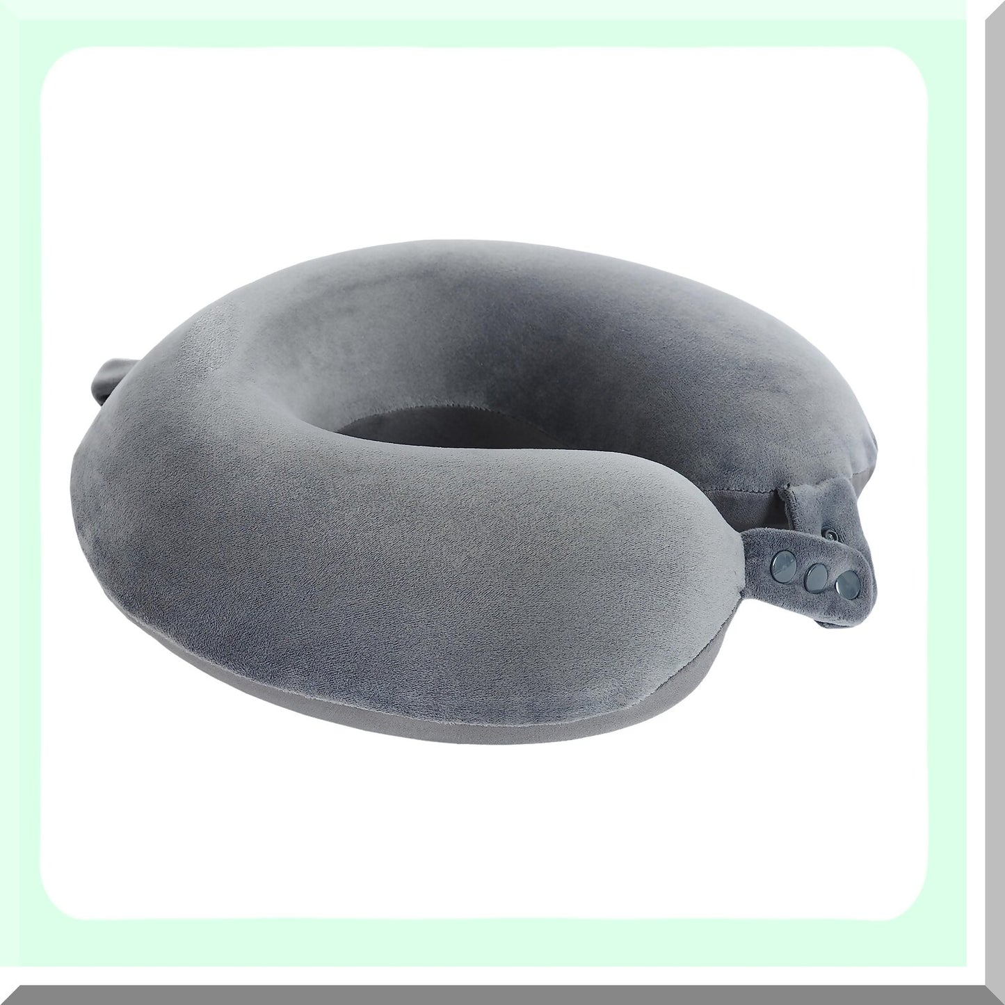 MemoryCloud Travel Pillow - Ultimate Head Support for Airplanes, Cars, Home - Adjustable Grey Neck Cushion with Soft Memory Foam - Comfortable Recliner Pillow