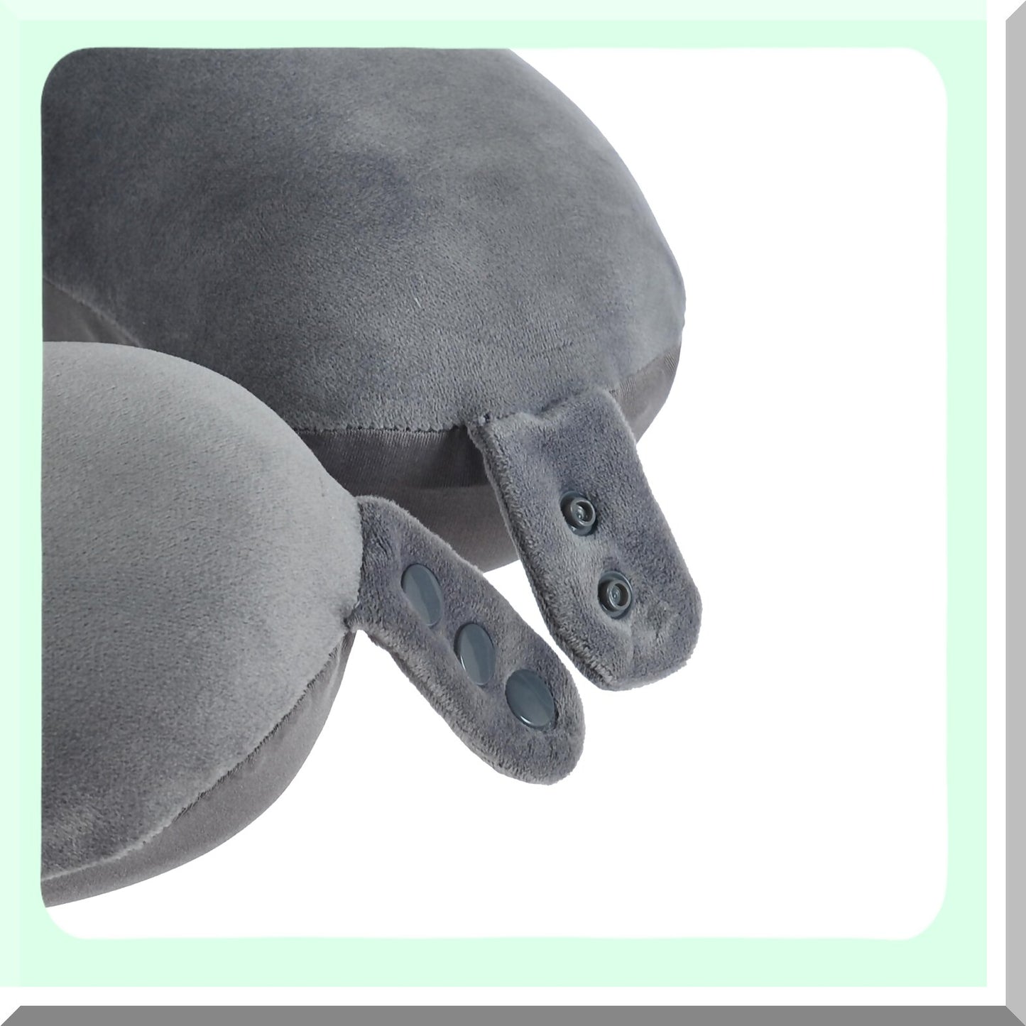 MemoryCloud Travel Pillow - Ultimate Head Support for Airplanes, Cars, Home - Adjustable Grey Neck Cushion with Soft Memory Foam - Comfortable Recliner Pillow