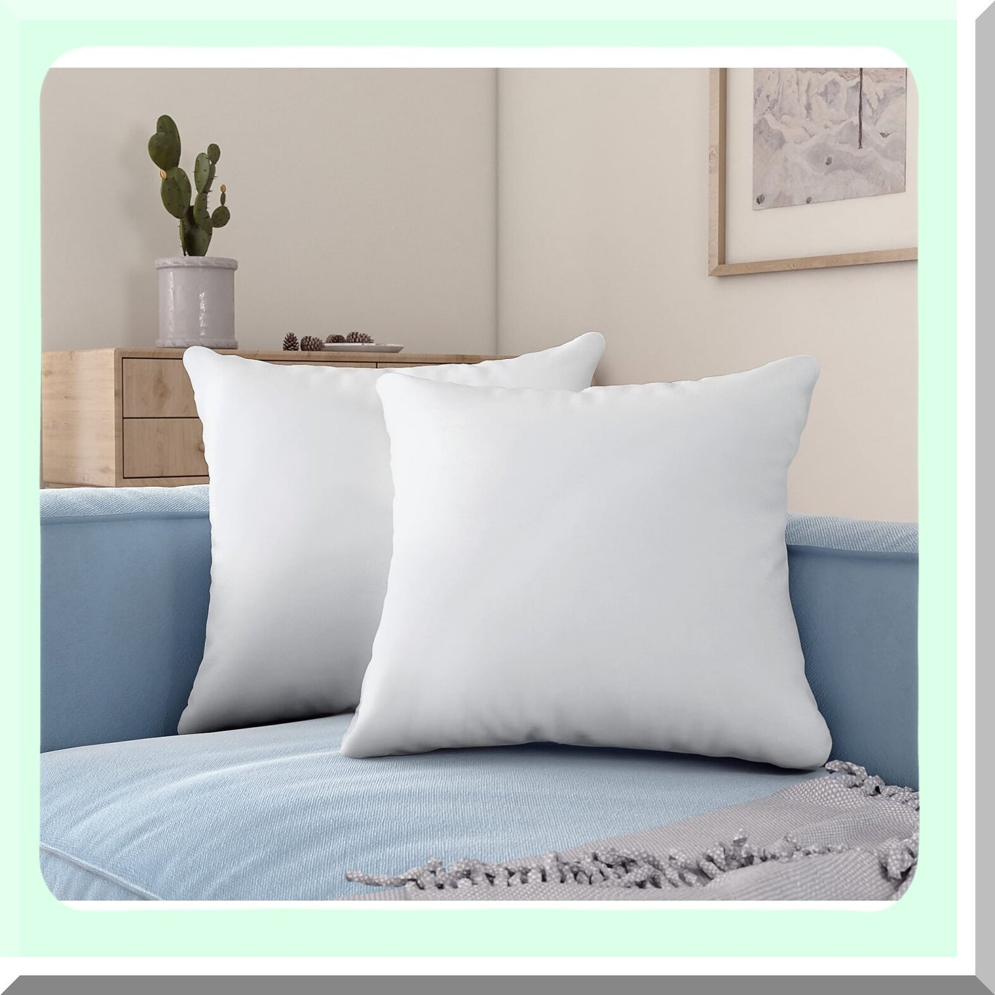 Luxury Lumbar Support Pillow Inserts - Plush Microfiber Filled Decorative Stuffers for Sofa Bed Couch Chairs - 28x28 Size - Set of 2 - White Color