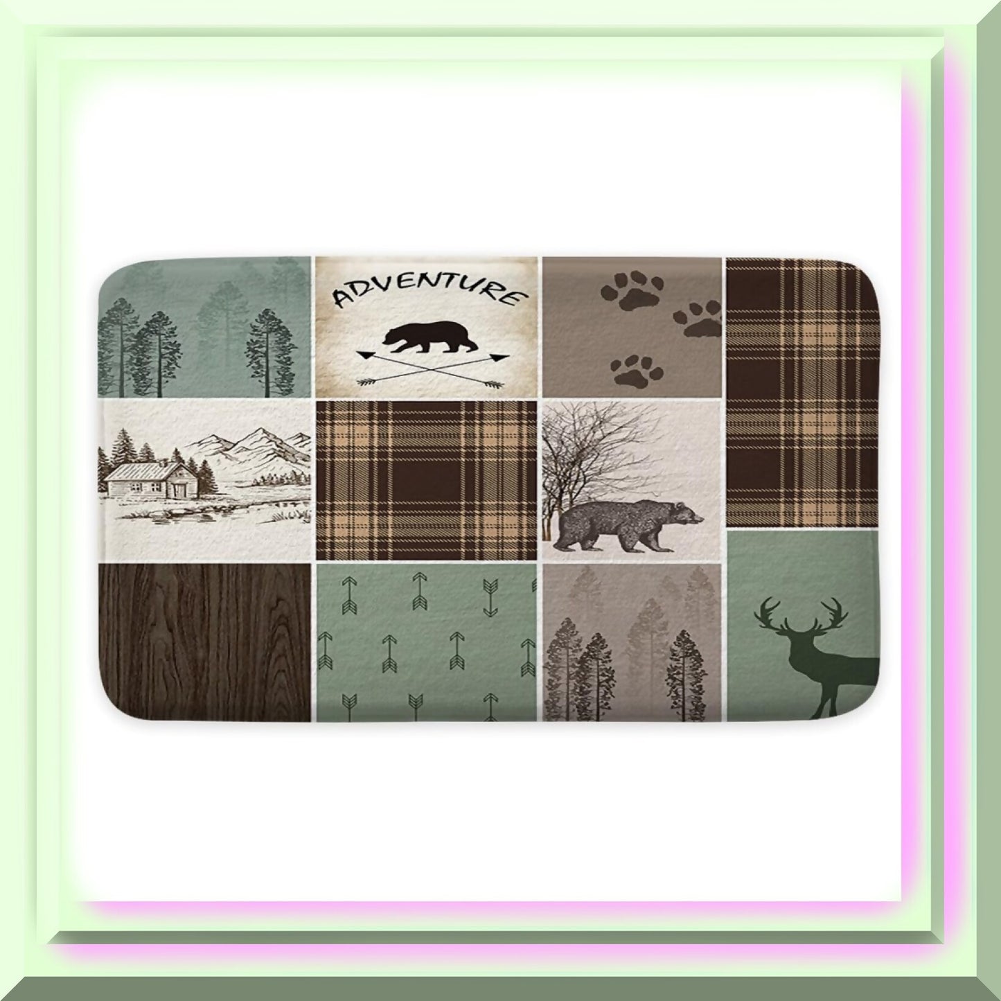 Cabin Rustic Lodge Bathroom Mat 17x29in