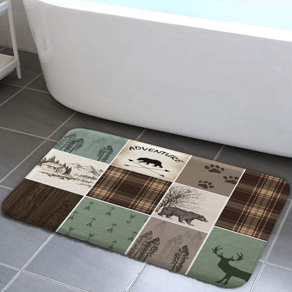Cabin Rustic Lodge Bathroom Mat 17x29in