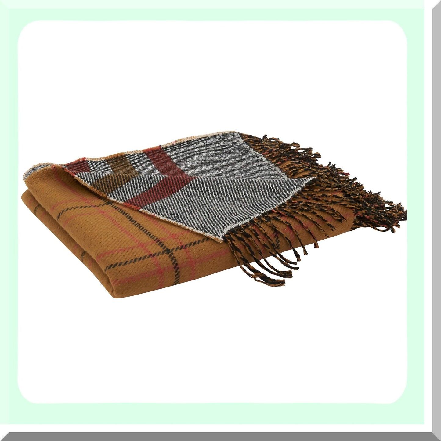 CozyRust Reversible Plaid Throw Blanket, 50" x 60"