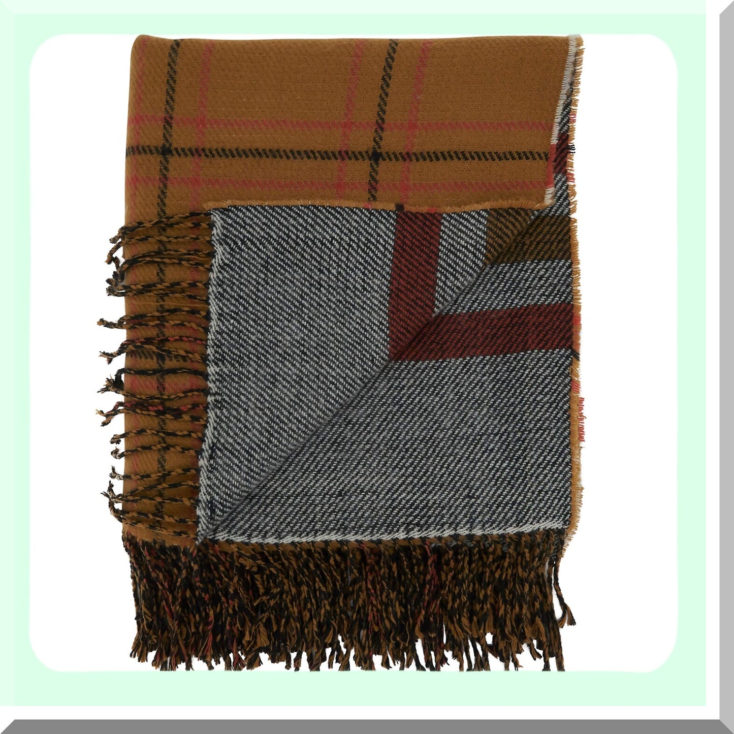 CozyRust Reversible Plaid Throw Blanket, 50" x 60"