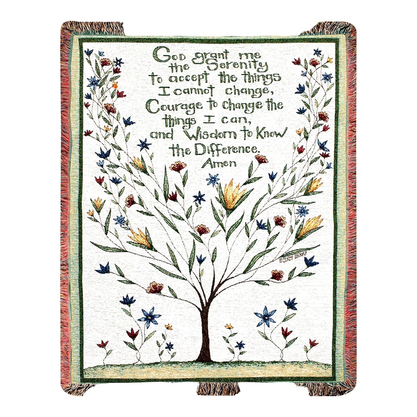 Serenity Weave: Inspirational 50x60 Tapestry Throw