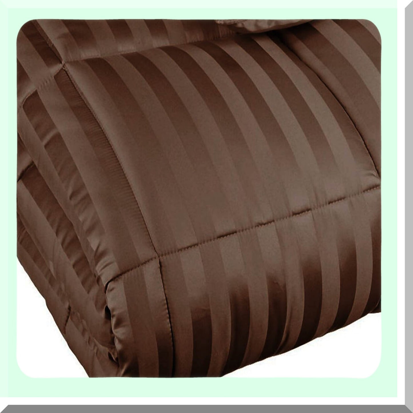 SilkySoft Reversible Down Alternative Blanket - Oversized Throw for Full/Queen Bed, Chocolate Striped Shell