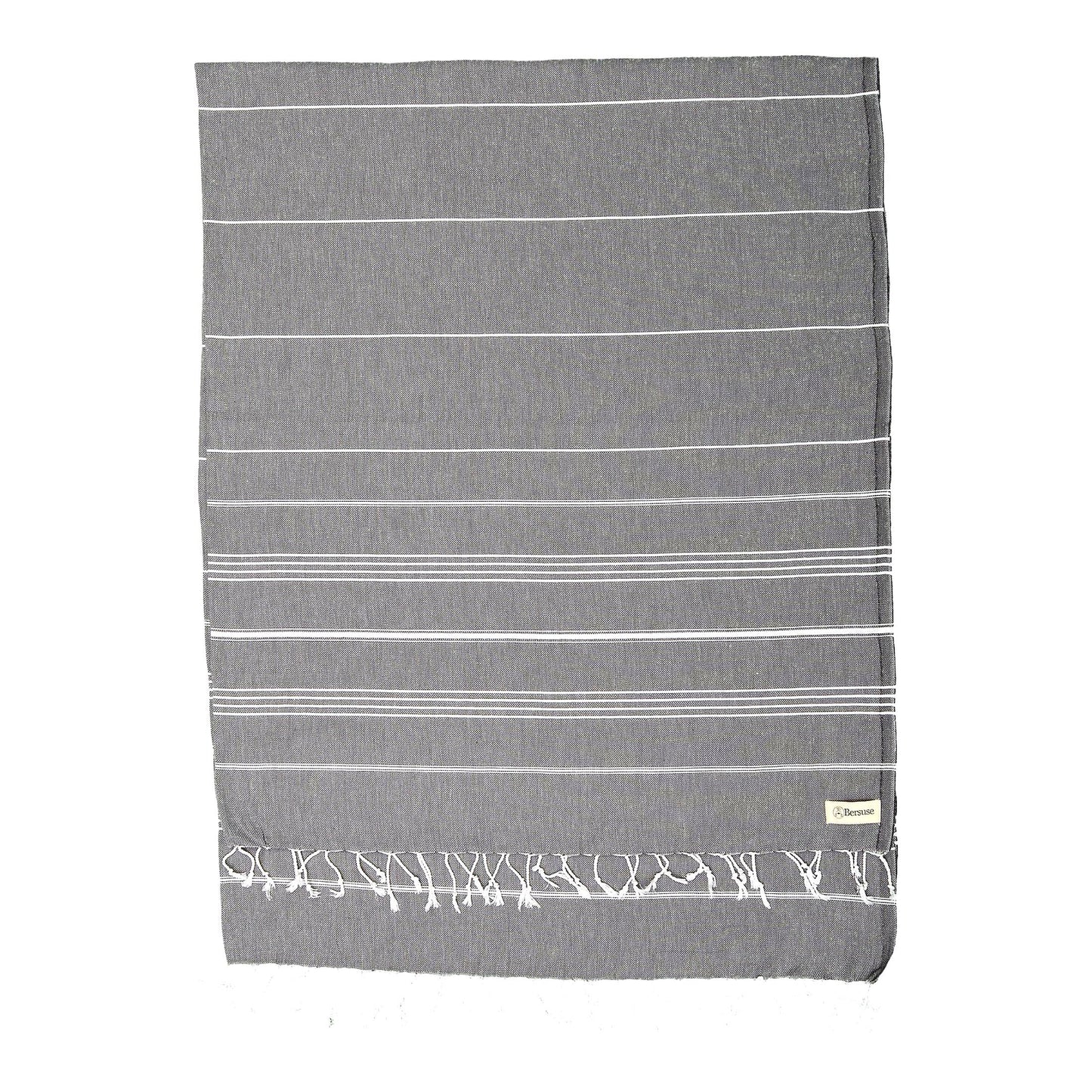 PureCotton Anatolia XL Throw Blanket Towel - 100% Cotton, 61 x 82 Inches, Anthracite