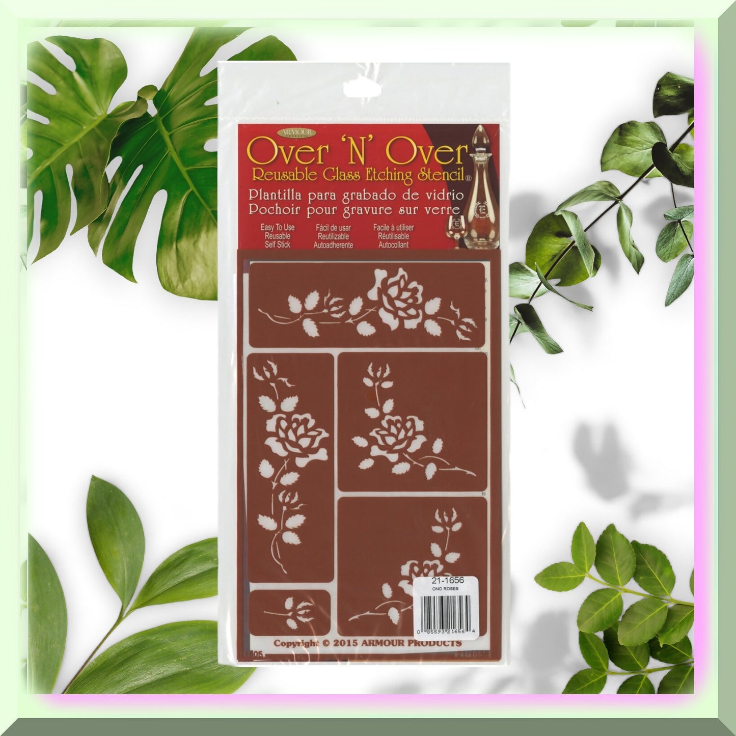 Rose Etch Pro - Glass Etching Stencil 5x8 Inch