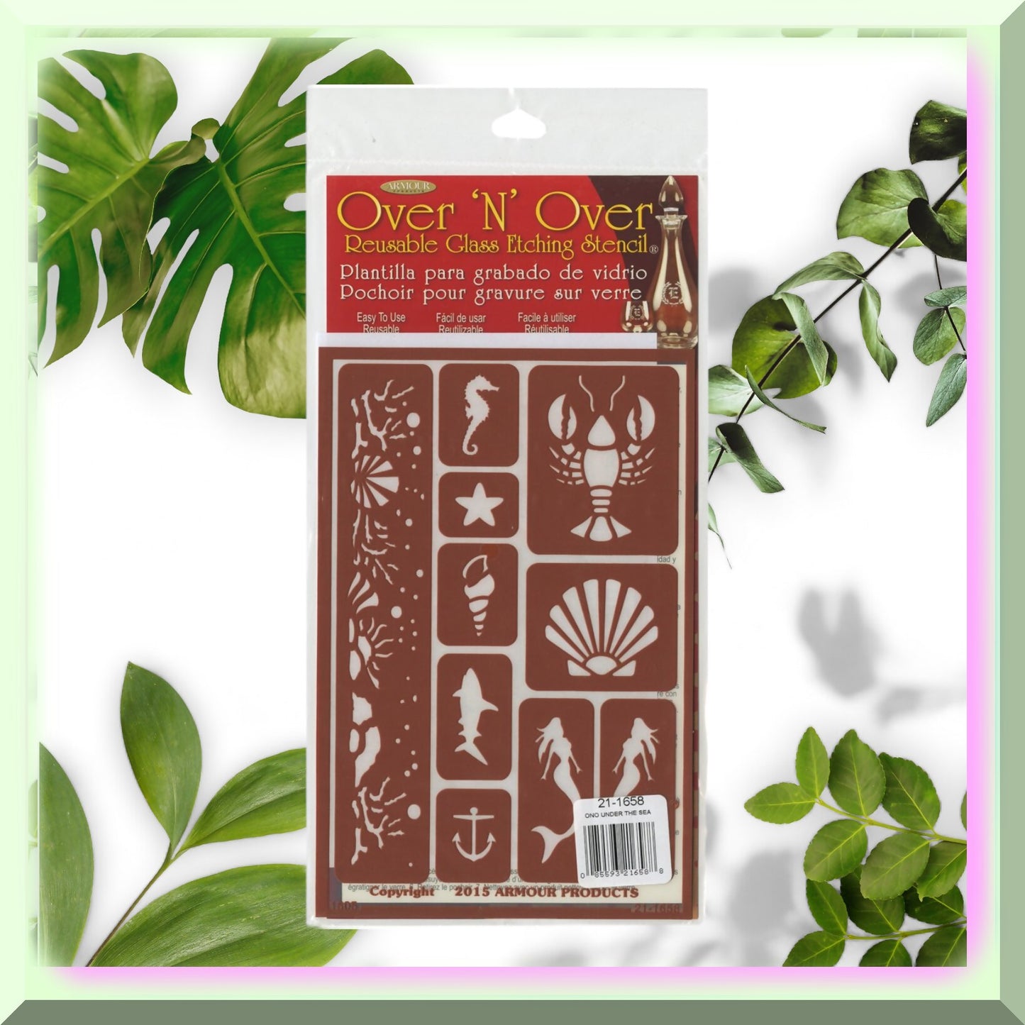 Underwater Glass Etching Stencil Kit 5x8 Inches