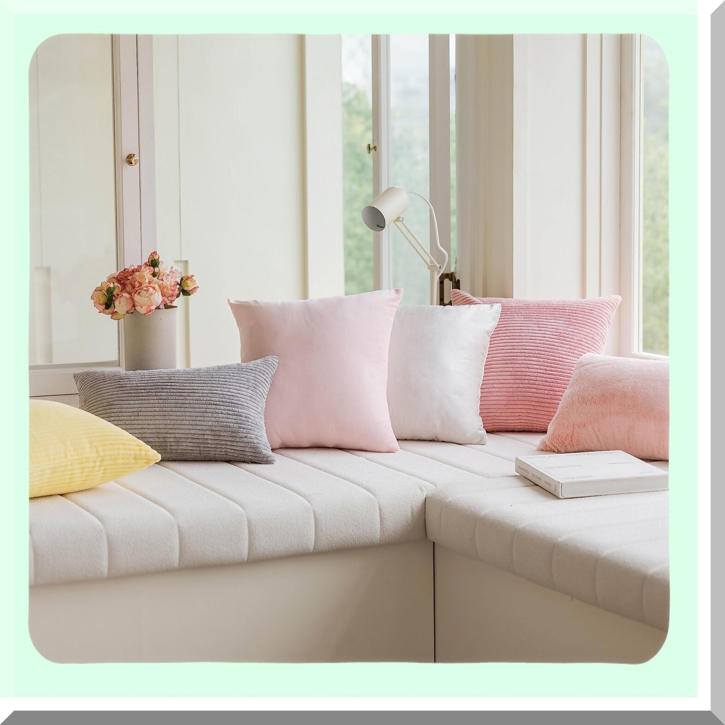 Spring Fluff 12x20 Pink Pillowcase - Teen Girl's Plush Cushion Cover - Soft Oblong Throw Pillow - Spring Decor - 12 x 20 inch - Supersoft