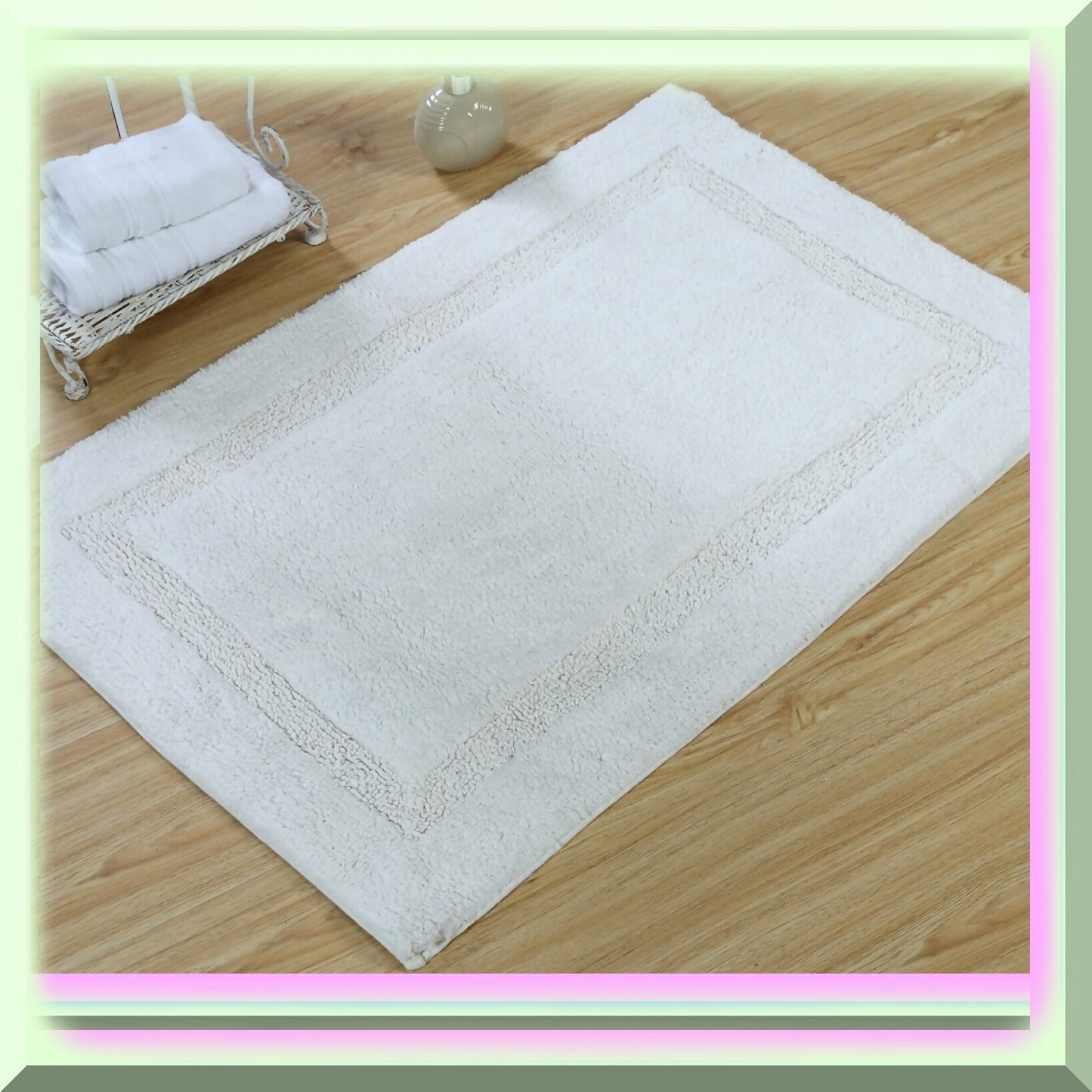 Cotton Bath Rug 36x24 Inch White