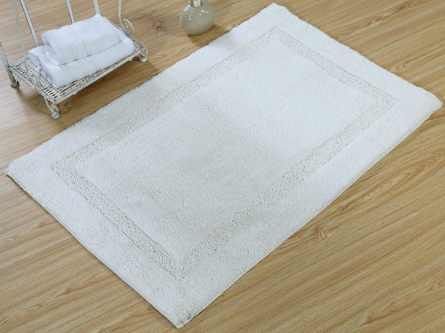 Cotton Bath Rug 36x24 Inch White