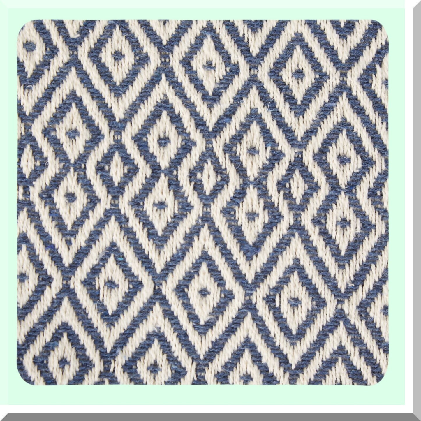 CozyFarm Rustic Diamond Woven Throw Blanket, 50x60, French Blue