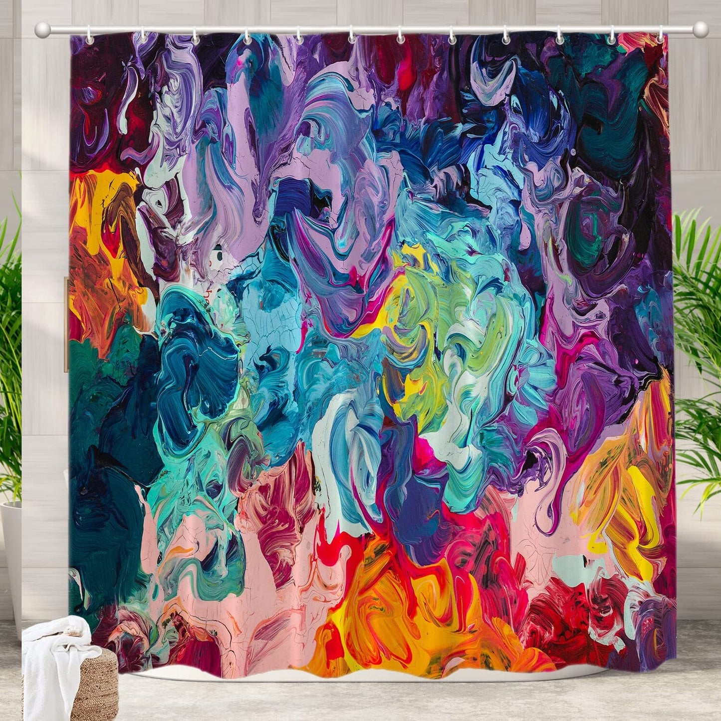 Colorful Modern Art Shower Curtain 72x72 inches