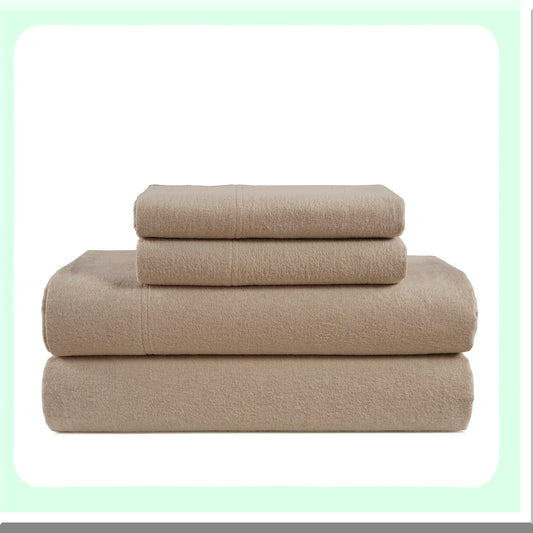 Cotton Flannel Queen Sheet Set Compatible with Queen beds