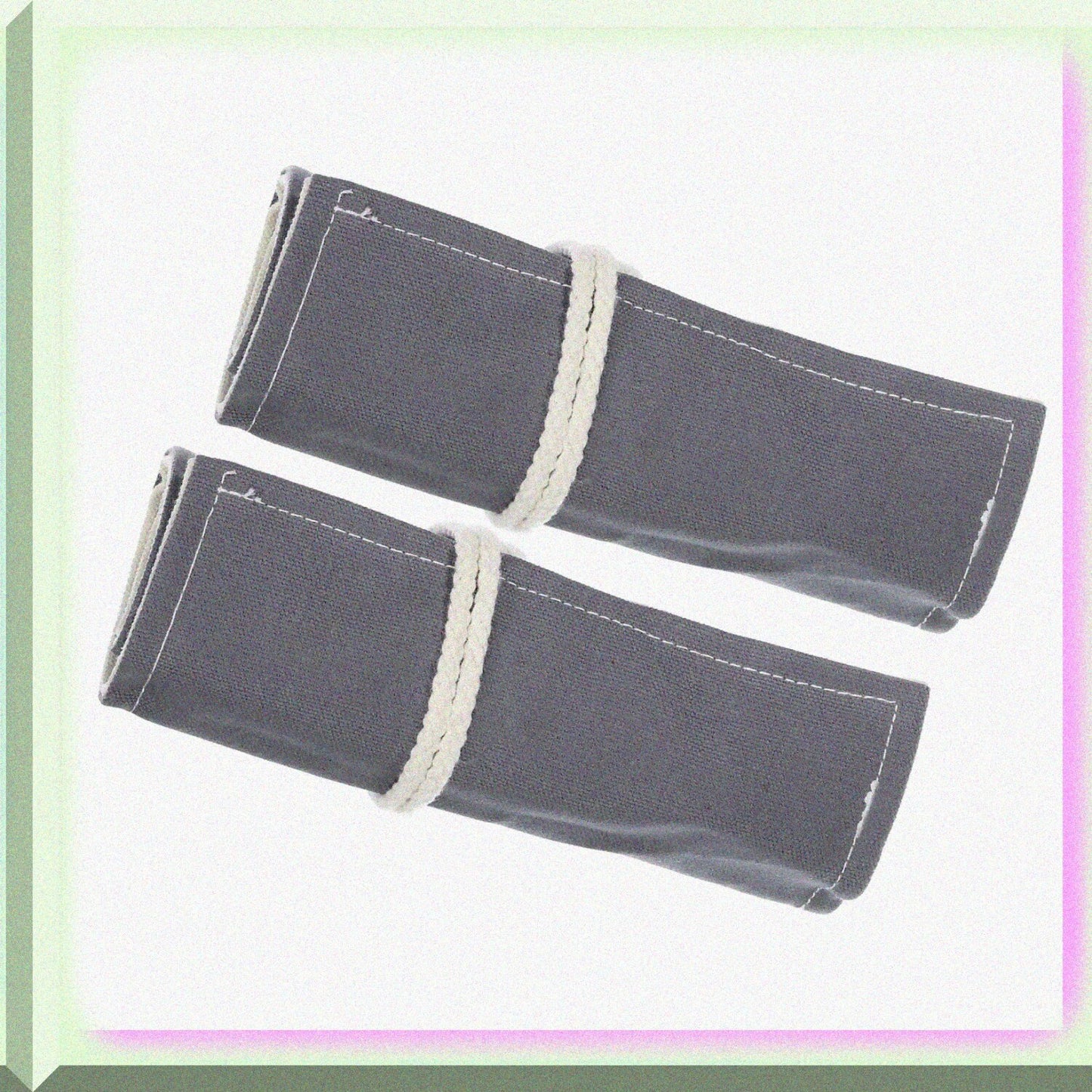24 Slots Roll Up Pencil Case Gray 2 Pack