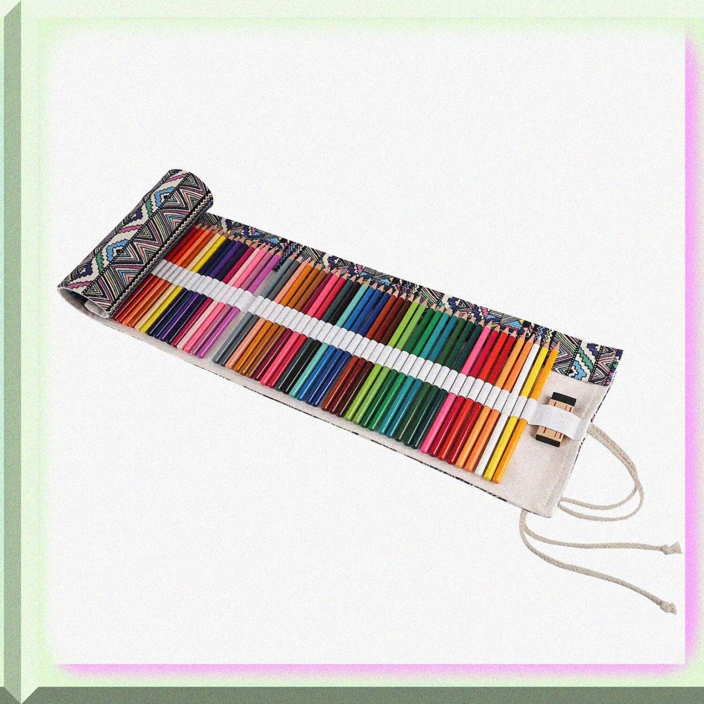 Canvas Pencil Case with 72 Slots, Multicolour
