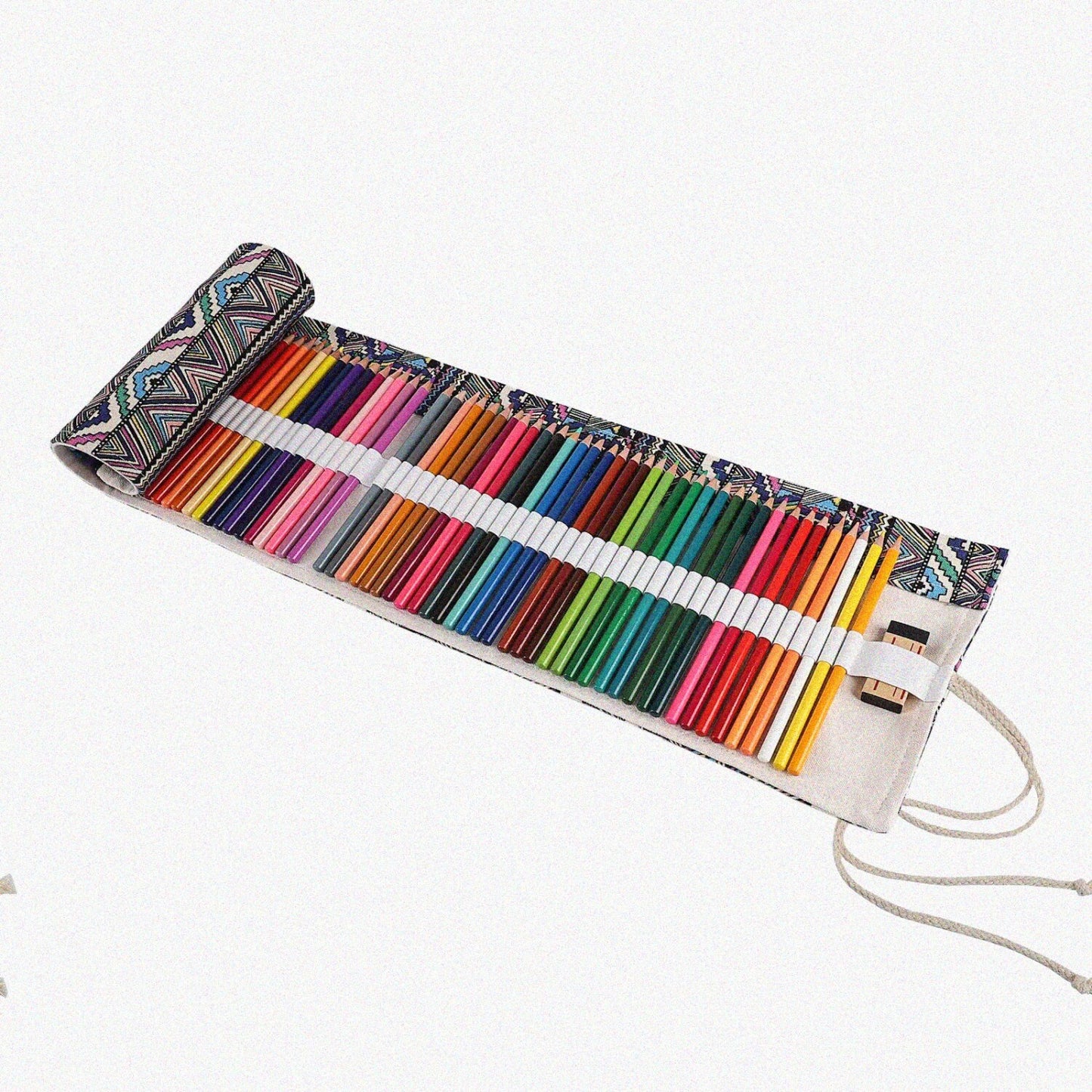 Canvas Pencil Case with 72 Slots, Multicolour
