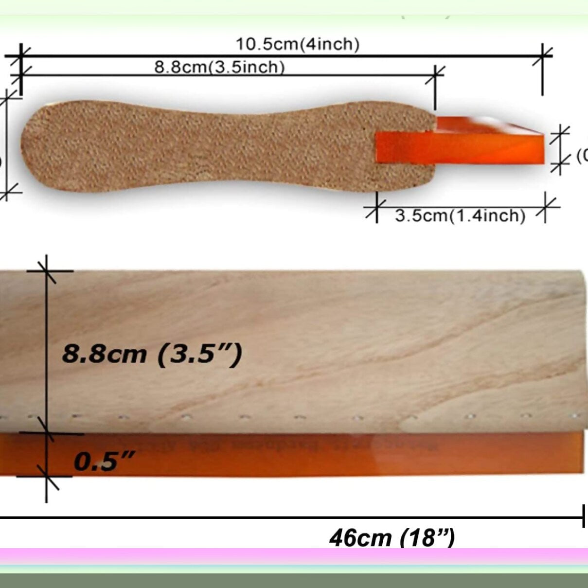 InkMaster FlexiGrip 75 Wooden Screen Printing Squeegee 18" x 4"