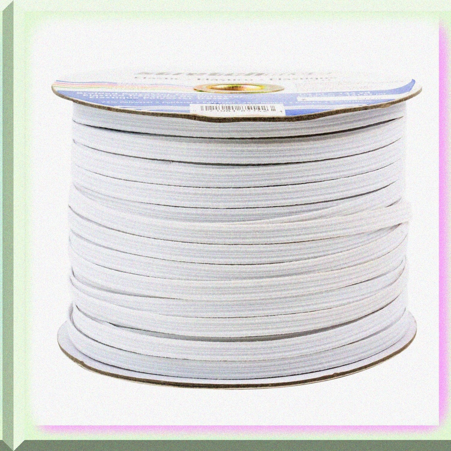 1/4 Inch Braided Polyester Elastic 144 Yards White
