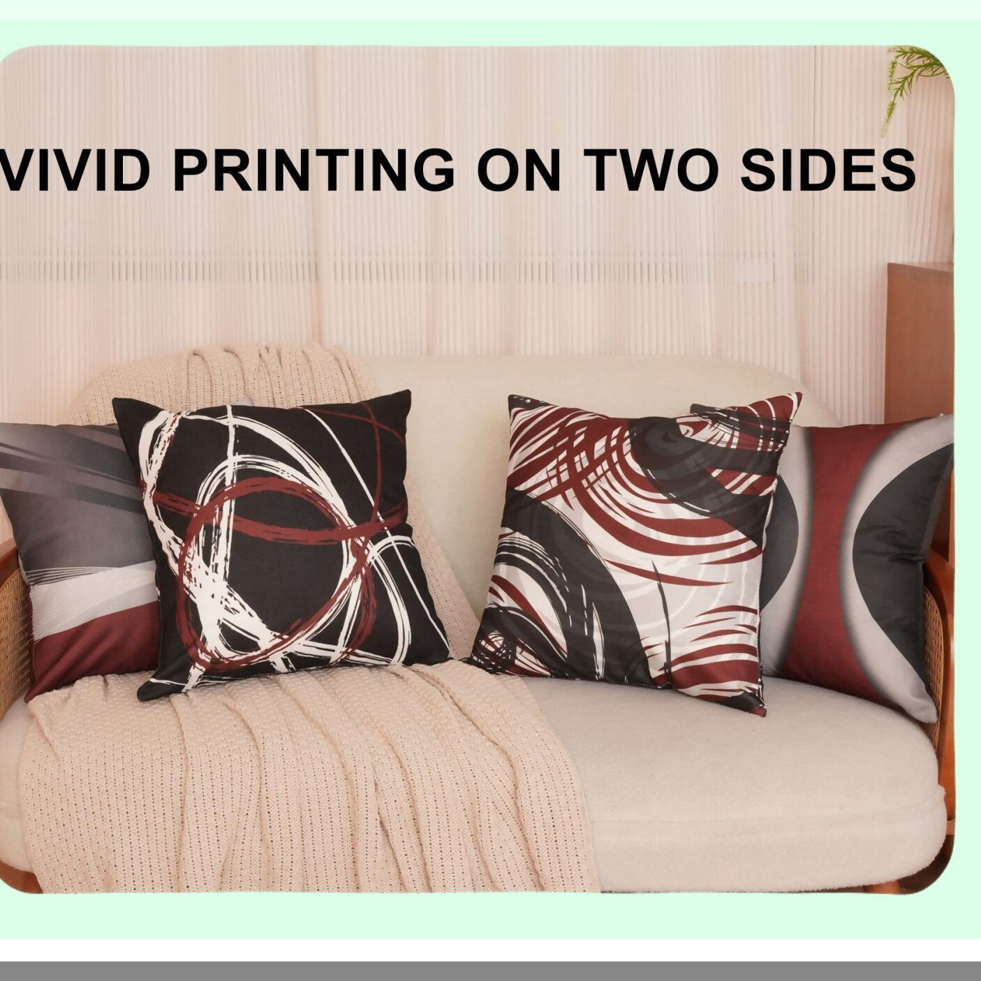 Abstract Stripe Red Grey Pillow Covers - Set of 4 | Modern Acrylic Bold Decorative Cases | Home Decor Square 18x18 Inches Pillowcases