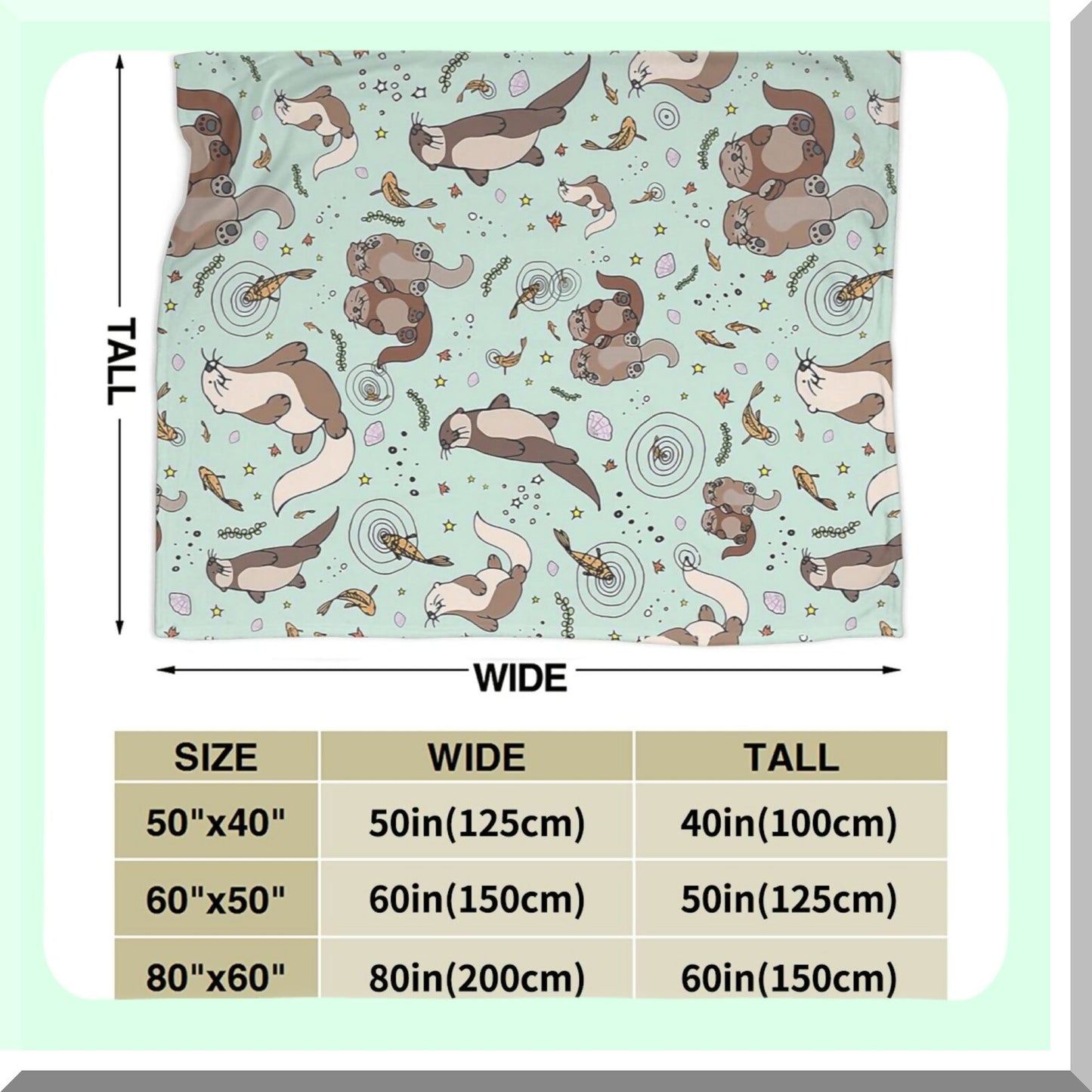 Otterly Cozy Flannel Fleece Blanket - Super Soft, Warm & Lightweight Throw for Bed, Couch, Travel & Camping - Perfect Cute Otter Gift for All Ages (60"x50")"