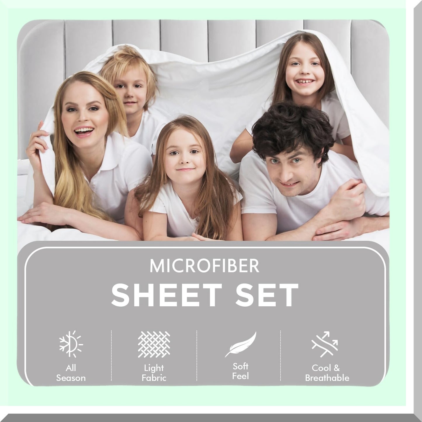 CoolBreeze 18 Inch Twin Sheets Set - Deep Pocket Microfiber Sheet Set, Breathable & Wrinkle Free, Fade Resistant - 4 Piece White Sheet Set